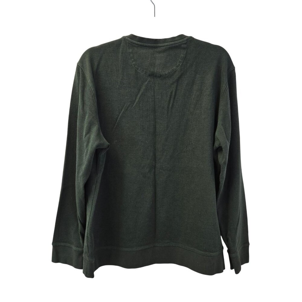 UNTUCKit Cotton & Viscose Blend Olive Green Henley Sweatshirt Size Large - Picture 2 of 4
